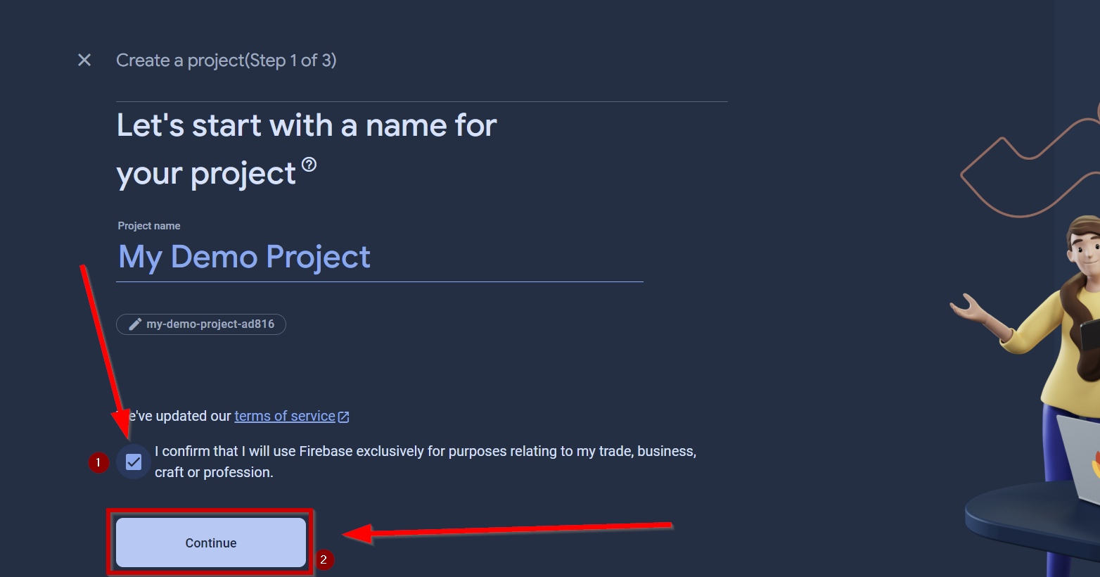 Create Firebase Project Step 1