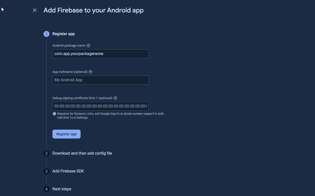 Configure Android App